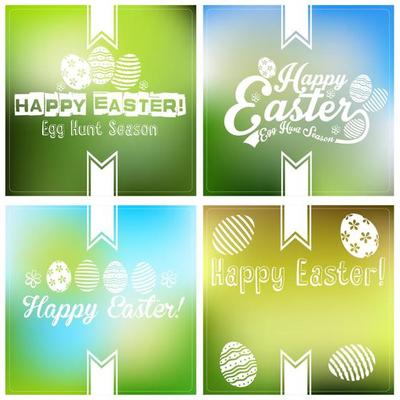 Set of Easter card template.Vector