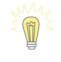 ideas symbol vector stock illustration. The light bulb is full of ideas And creative thinking, analytical thinking for processing. Isolated on a white background.
