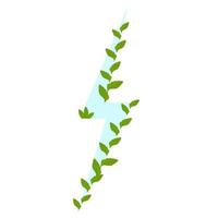Concept of Environmentally friendly vector stock illustration. The energy icon. Green leaves. Bio. Solar battery. Isolated on a white background.