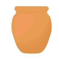 Ceramic vase vector stock illustration. Greek ancient jug. Tableware for flowers. An interior item. Isolated on a white background.