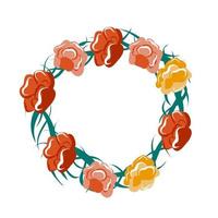 A wreath of abstract red flowers. vector