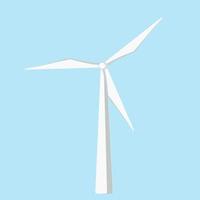 Wind turbine on a blue background. vector