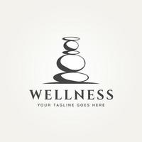 wellness balancing stone logo vector illustration