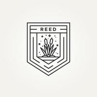 reed minimalist line art badge logo vector