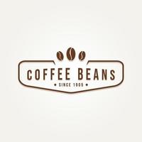 coffee beans badge retro vintage logo illustration vector