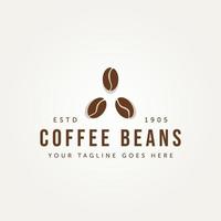 coffee beans retro vintage logo icon illustration vector