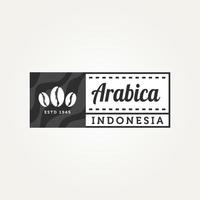 café arábica indonesio insignia vintage logo vector