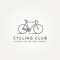 cycling club minimalist line art icon logo vector