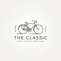 classic bike postman minimalist line art icon logo vector