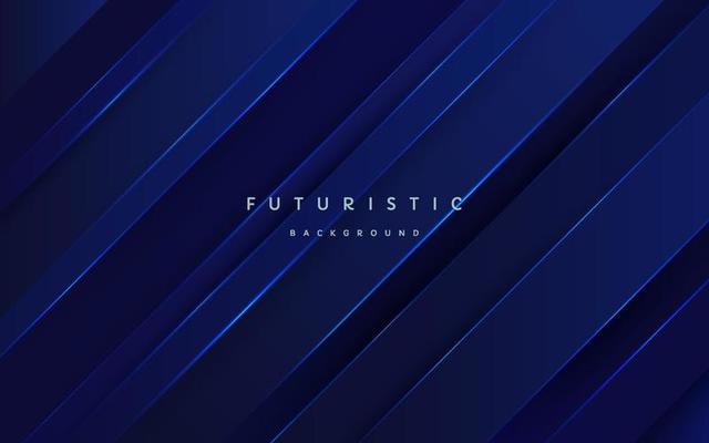 Abstract technology futuristic dark blue overlap layers background with glowing neon light blue striped lines. Vector EPS10