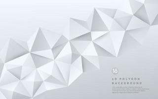 Abstract 3D gradient white and silver geometric polygonal pattern on white background with copy space. You can use for cover, poster, banner web, flyer, Landing page, Print ad. Vector EPS10