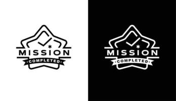 Star Rating successful mission with minimalistic shape for Trusted Seller Stamp Icon Logo Design vector