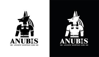 Ancient Egyptian god anubis silhouette Middle east death king dog with crown vector