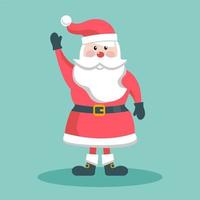 Santa Claus, waving his hand. Vector illustration in a flat style. The concept of Christmas and New Year.