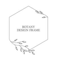 Geometric flower wreath with leaves and branches. Botany round frame isolated on white background. For wedding invitations, postcards, posters, labels of cosmetics and perfumes. vector