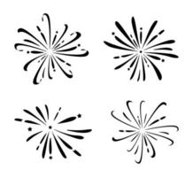 Fireworks isolated on a white background. A set of festive fireworks. vector