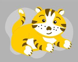 The tiger is Chinese, a funny character. The symbol of 2022. vector