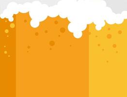 Beer background. Beer and foam in a flat style. An empty space for the text. vector