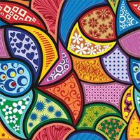 pattern traditional colors parts flower abstract vector