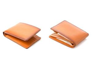 New leather brown men wallet isolated on white photo