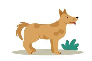 el perro es una linda mascota alegre. ilustración vectorial editable vector