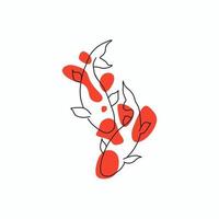 Minimalist and abstract vector logo with koi fish pattern