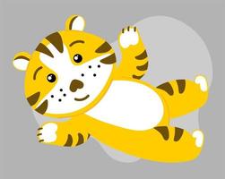 The tiger is Chinese, a funny character. The symbol of 2022. vector