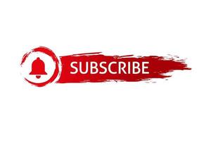 Subscribe and vector bell button. Red button subscribe to channel, blog. Social media background. Vector illustration.