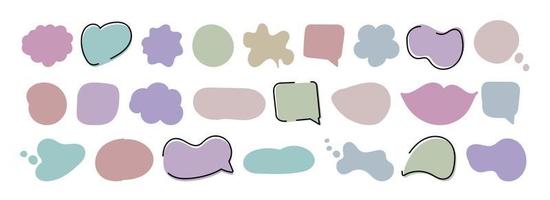 Fashion stickers for sale with bubbles draw by hand a large set . Clouds of stickers with different words form a vector isolated on a white background. Stock vector illustration