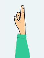 The hand gesture is an extended index finger. For use on textiles, packaging paper, souvenirs, printing, posters, postcards. vector