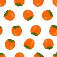 Persimmon pattern vector illustration isolated on a white background. A concept for stickers, posters, postcards, websites