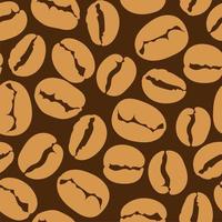 Coffee grain pattern on a dark brown background. For use in printing on fabric postcards, posters. Vector illustration