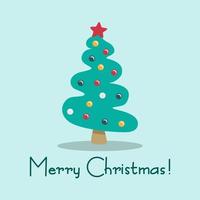 Christmas card with a Christmas tree. The concept of Christmas and New Year. vector