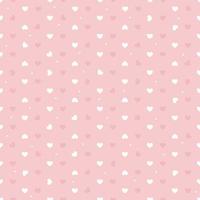 Seamless pattern of white hearts on a pink background. Use on Valentines Day on textiles, wrapping paper, backgrounds, souvenirs. Vector illustration