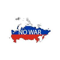 Russia map with NO WAR word. Vector Illustration.