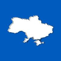 Vector Illustration of the Map of Ukraine on blue Background