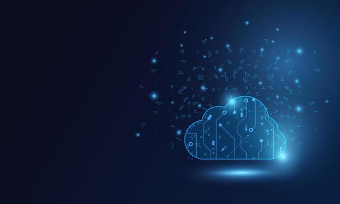 Modern cloud technology futuristic, online storage, work from home