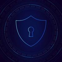 Cyber security technology concept , Shield With Keyhole icon on circuit board , personal data , vector