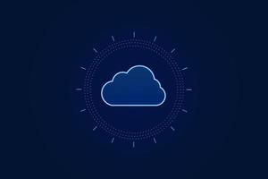 Modern cloud technology futuristic, online storage, work from home vector