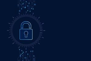 Cyber security technology concept , Shield With Keyhole icon on circuit board , personal data vector