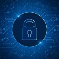 Cyber security technology concept , Shield With Keyhole icon on circuit board , personal data vector
