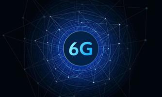 concepto de tecnología de red móvil 6g, telecomunicaciones de nueva generación, internet móvil de alta velocidad, vector