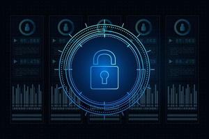 Cyber security technology concept , Shield With Keyhole icon on circuit board , personal data , vector