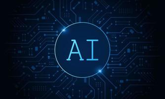 Artificial Intelligence ,AI chipset on circuit board, futuristic Technology Concept vector