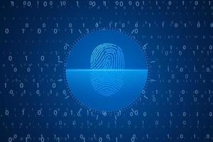 scan fingerprint, Cyber security and password control through fingerprints, access with biometrics identification vector