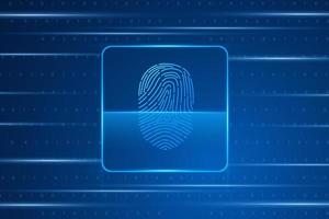 scan fingerprint, Cyber security and password control through fingerprints, access with biometrics identification vector