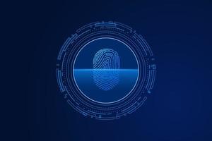 scan fingerprint, Cyber security and password control through fingerprints, access with biometrics identification vector