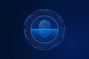 scan fingerprint, Cyber security and password control through fingerprints, access with biometrics identification vector