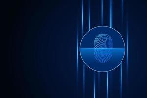 scan fingerprint, Cyber security and password control through fingerprints, access with biometrics identification vector