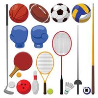 sports equipment icon set vector